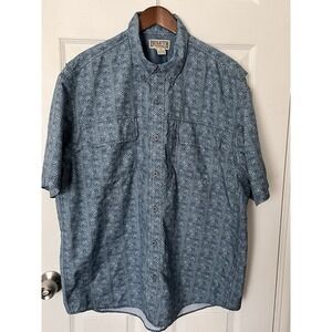 Duluth Trading Co Men's Caped Back Vented Nylon Blue Fishing Shirt Size XL